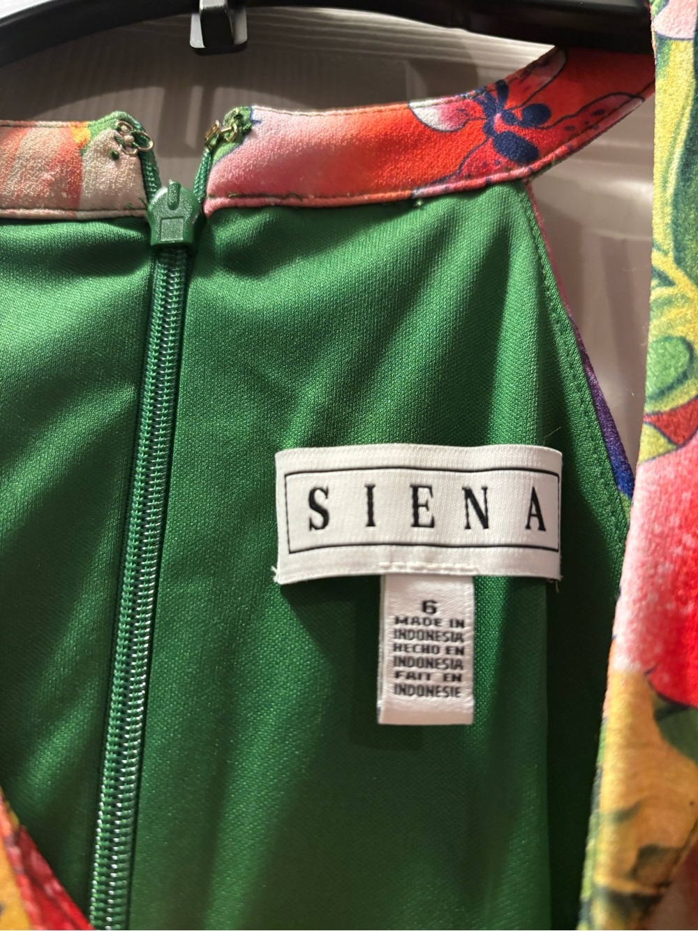 Siena Green Floral-Trim Dress
